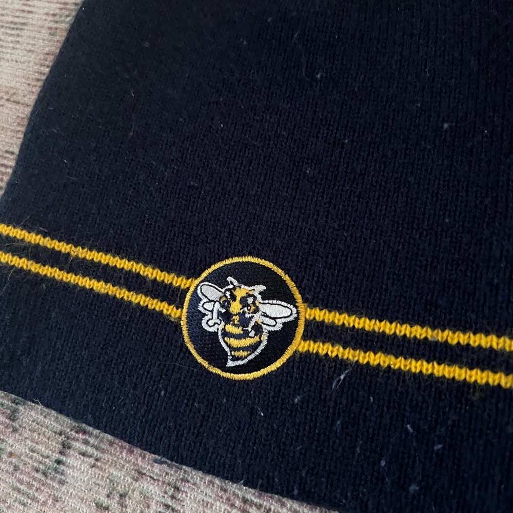 Navy Blue Beanie with Yellow Stripe RCTC Yellowjackets - Picture 2 of 3